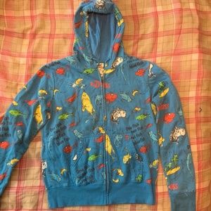 Dr Suess Hoodie Boy Girl Size L 10 12 Blue